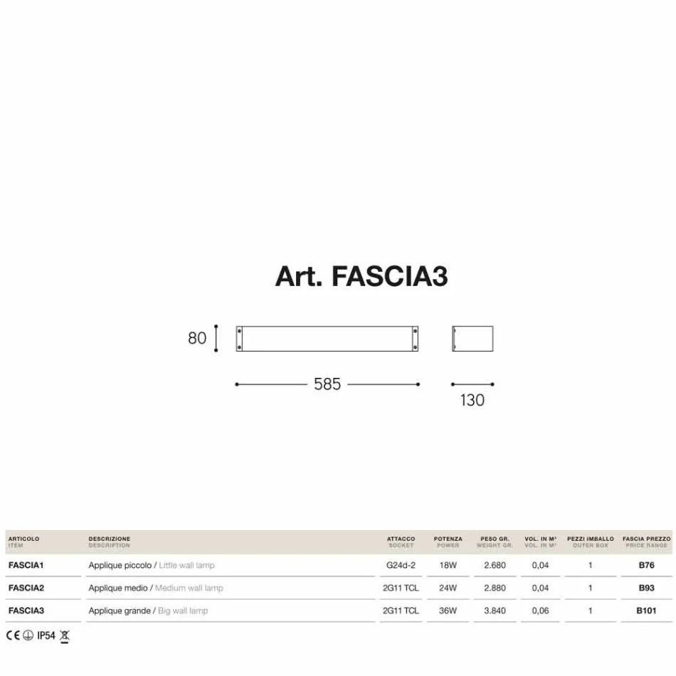 Lâmpada de parede Moda cobre e metacrilato branco Viadurini