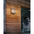 da grande lâmpada de parede em latão e painel de vidro Il Fanale Viadurini