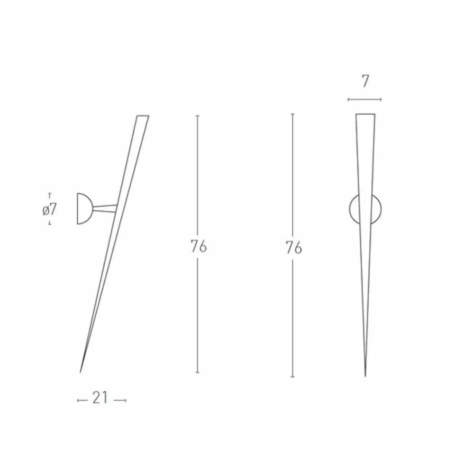 Candeeiro de parede em metal pintado com LED integrado Made in Italy - Throne Viadurini