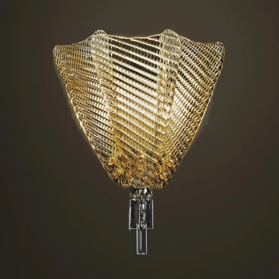 Candeeiro de parede de vidro Veneza cor âmbar Made in Italy - Fabiana Viadurini