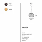 Lâmpada de parede moderna em aço Ø48xh.40xL.cavo100 cm Beren Viadurini