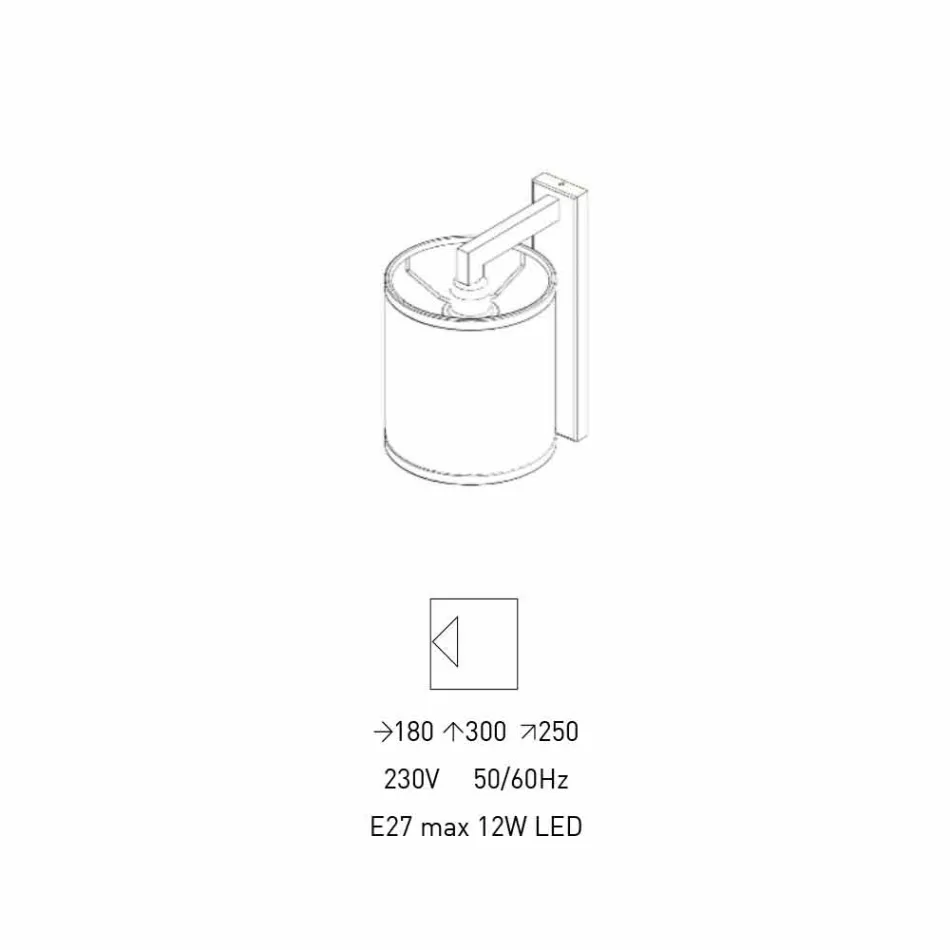 Candeeiro de parede moderno de metal com abajur de linho feito na Itália - Bali Viadurini