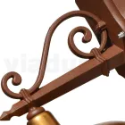 Candeeiro de parede exterior em alumínio e latão fabricado em Itália - Adela Viadurini