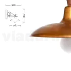 Candeeiro de parede exterior em alumínio e latão fabricado em Itália - Adela Viadurini