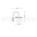 Lâmpada de parede externa em alumínio cinza fabricado na Itália - Belen Viadurini