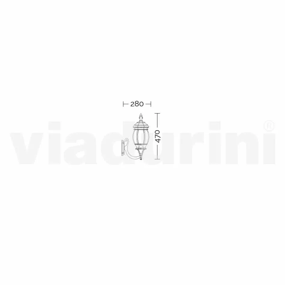 Candeeiro de parede para exterior em alumínio produzido em Itália, Anika Viadurini