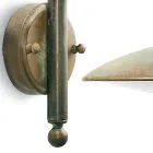 Luminária de parede externa vintage em latão e vidro transparente - Dragão Viadurini