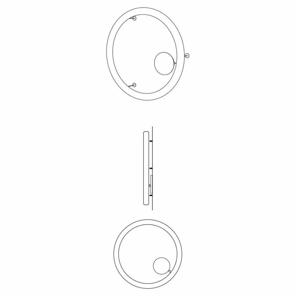 Candeeiro de parede redondo moderno em polietileno fabricado na Itália - Slide Giotto Viadurini