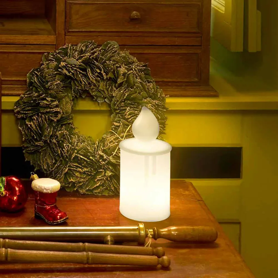 Candeeiro de mesa LED branco vela luminosa Design by Slide - Flame Viadurini