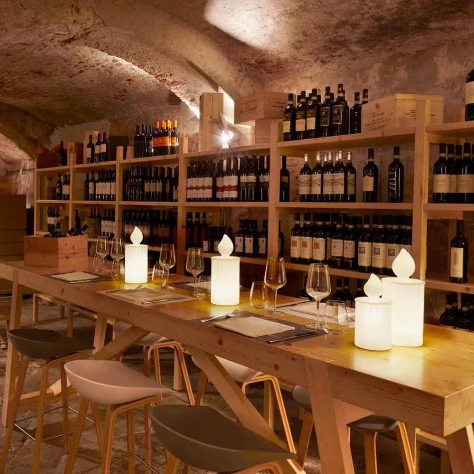 Candeeiro de mesa LED branco vela luminosa Design by Slide - Flame Viadurini