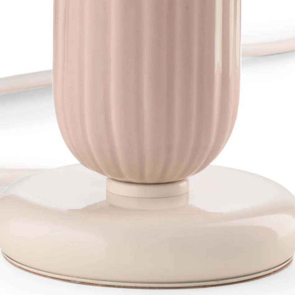 Candeeiro de mesa alto em cerâmica em 2 cores fabricado na Itália - Berimbau Viadurini