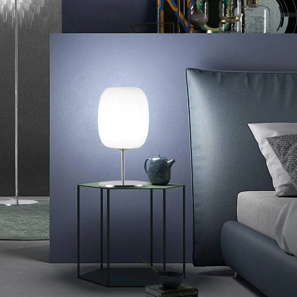 Candeeiro de mesa artesanal em vidro fundido de Veneza - Cloe Balloton Viadurini