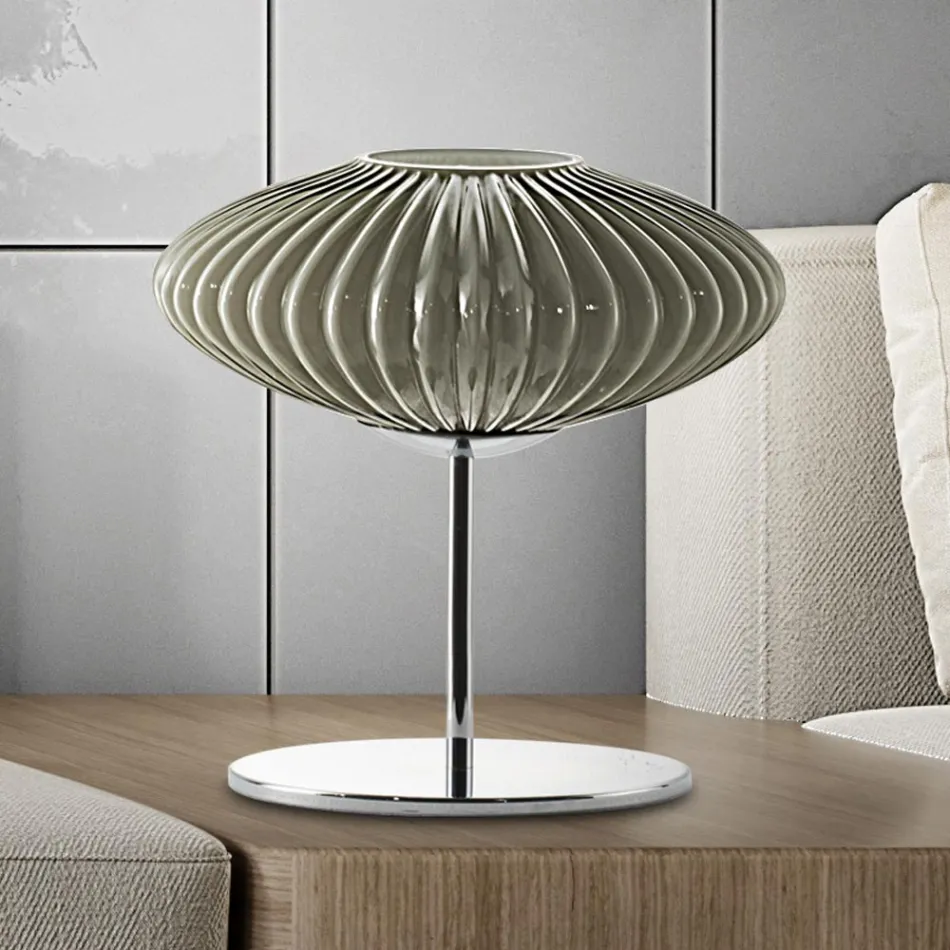 Candeeiro de mesa artesanal em vidro soprado à mão em Veneza - Dafne Viadurini