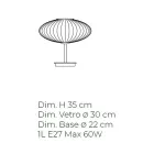 Candeeiro de mesa artesanal em vidro soprado à mão em Veneza - Dafne Viadurini