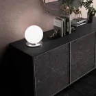 Candeeiro de mesa artesanal em vidro veneziano branco soprado - neve Viadurini