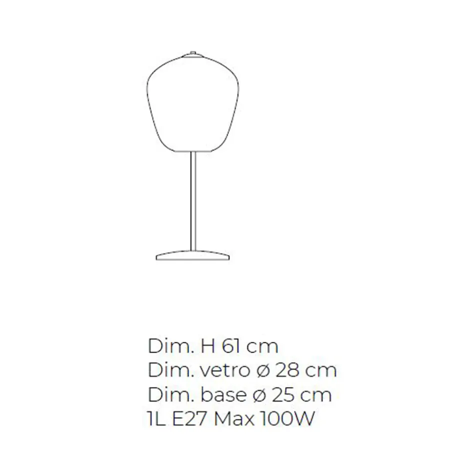 Abajur feito à mão de vidro soprado veneziano - Dalia Balloton Viadurini