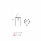 Candeeiro de mesa com vela luminosa branca ou vermelha Design by Slide - Fiammetta Viadurini