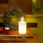 Candeeiro de mesa com vela luminosa branca ou vermelha Design by Slide - Fiammetta Viadurini