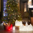 Candeeiro de mesa com vela luminosa branca ou vermelha Design by Slide - Fiammetta Viadurini