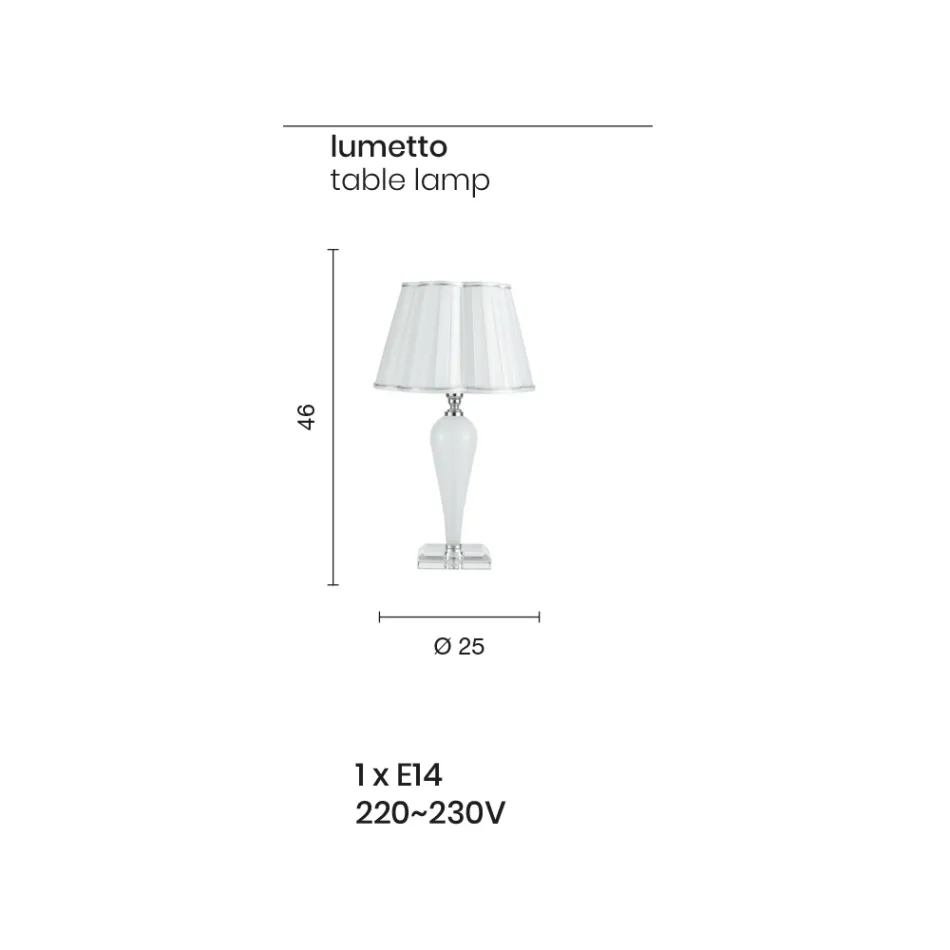 Candeeiro de Mesa Clássico Feito à Mão em Vidro e Cristal - Mariangela Viadurini