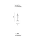 Candeeiro de mesa clássico em vidro italiano artesanal e metal dourado - Oliver Viadurini