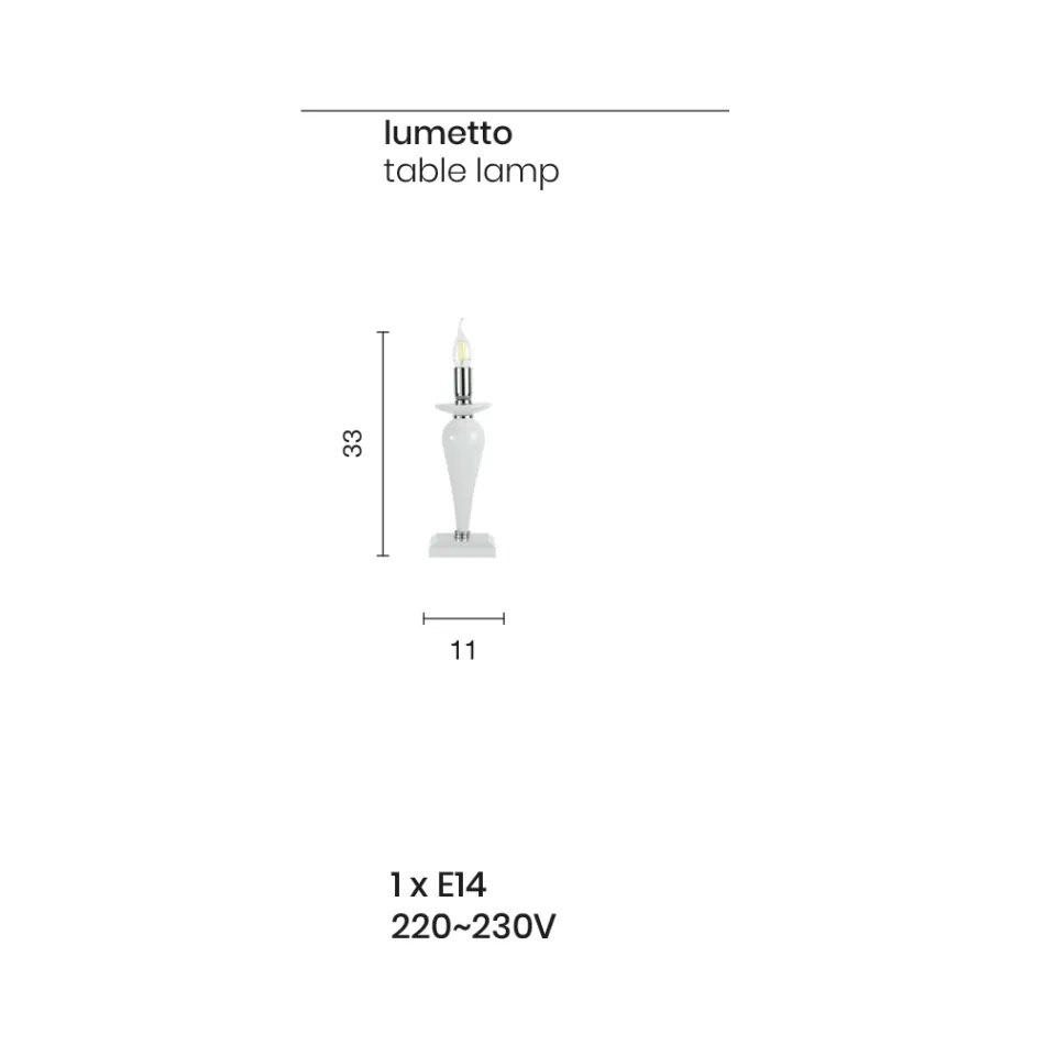 Candeeiro de mesa clássico em vidro italiano artesanal e metal dourado - Oliver Viadurini