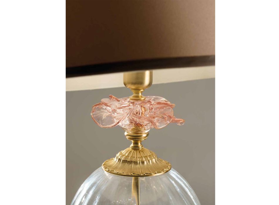 Candeeiro de mesa de vidro artesanal clássico e abajur de luxo - Flandres Viadurini