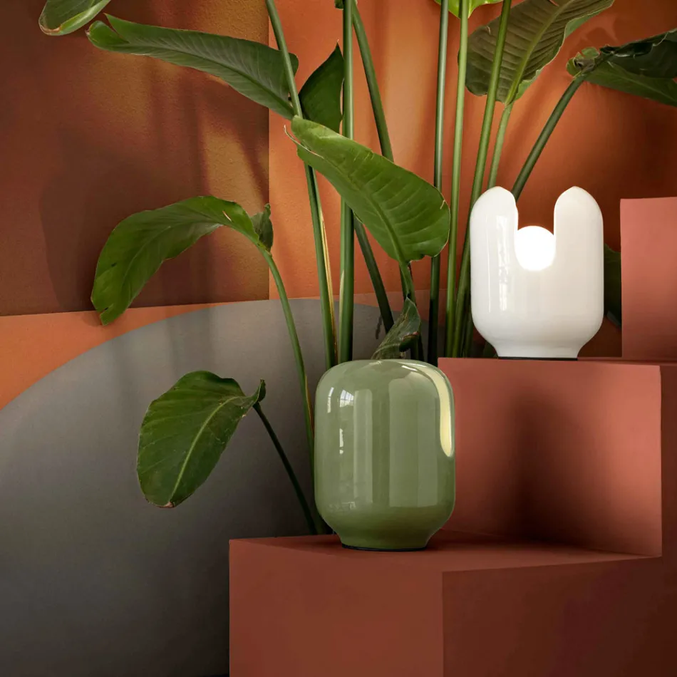 Candeeiro de Mesa com Estilo Moderno em Cerâmica Made in Italy - Batucada Viadurini