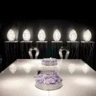 Candeeiro de mesa de design em cristal e aço Egg Egg Viadurini