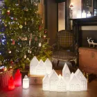 Candeeiro de mesa de design com corrediça de design de casas de led branco ou vermelho - Kuusi Viadurini