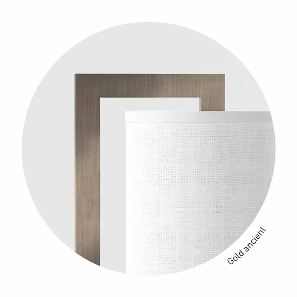 Candeeiro de mesa Design em metal e linho branco Made in Italy - Bali Viadurini