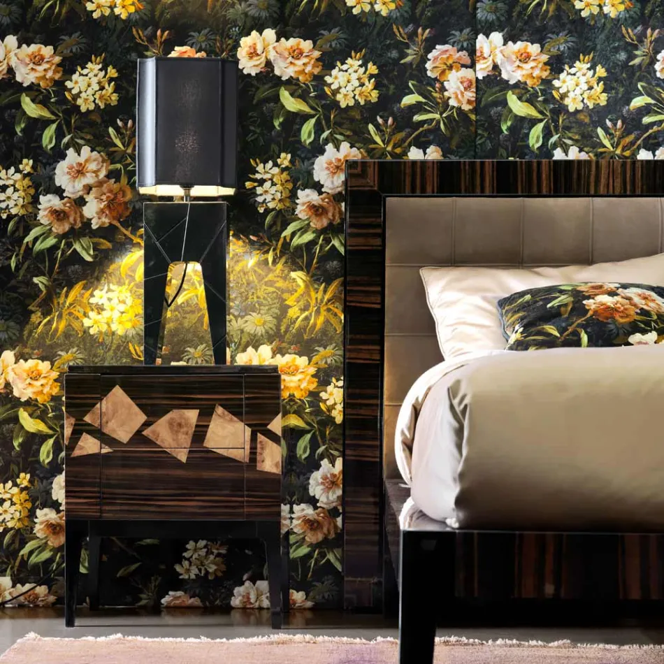 Candeeiro de mesa de design moderno em madeira maciça Grilli Zarafa fez Itália Viadurini