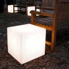 Candeeiro de mesa e de chão Slide Cubo branco brilhante fabricado em Itália Viadurini