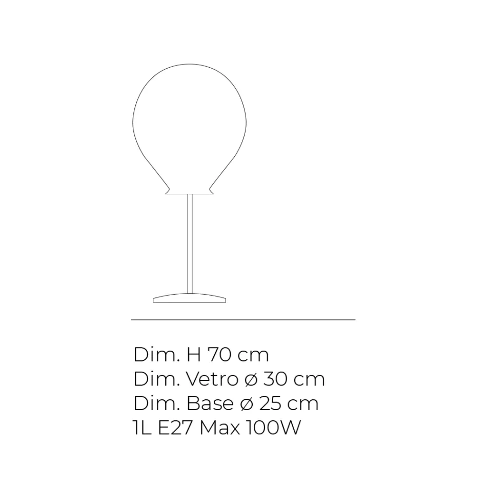 Abajur de mesa grande em vidro artesanal, disponível em diversas cores, fabricado na Itália - Irid Viadurini