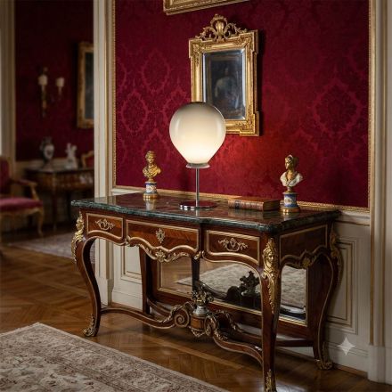 Abajur de mesa grande em vidro artesanal, disponível em diversas cores, fabricado na Itália - Irid Viadurini