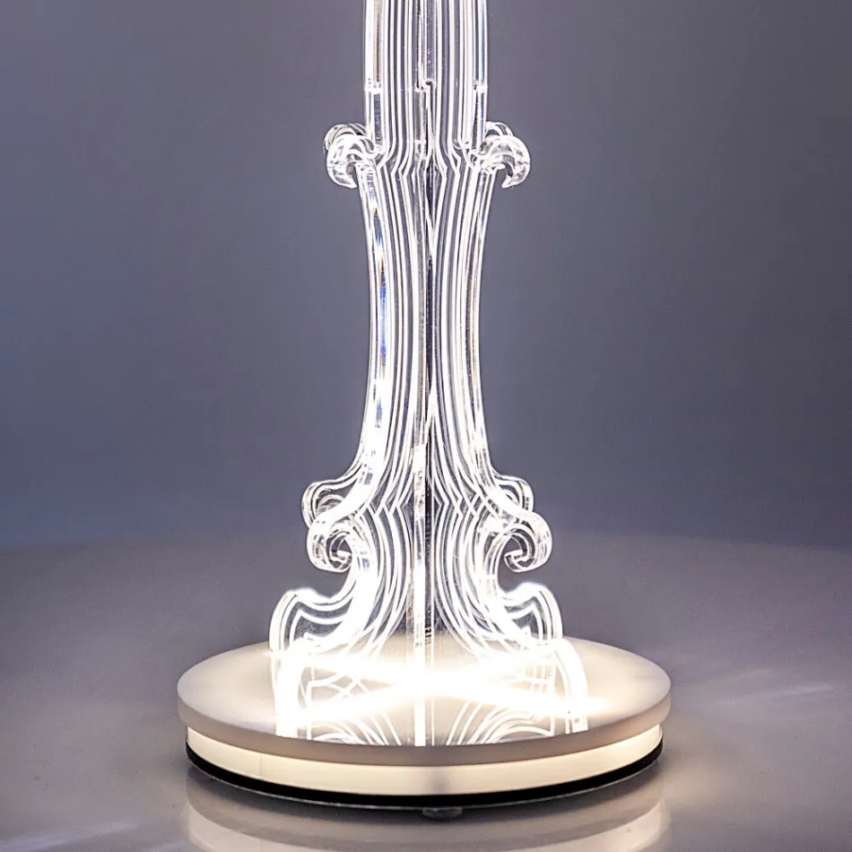 Luminária de mesa Aurel em acrílico, disponível em dois tamanhos, fabricada na Itália. Viadurini