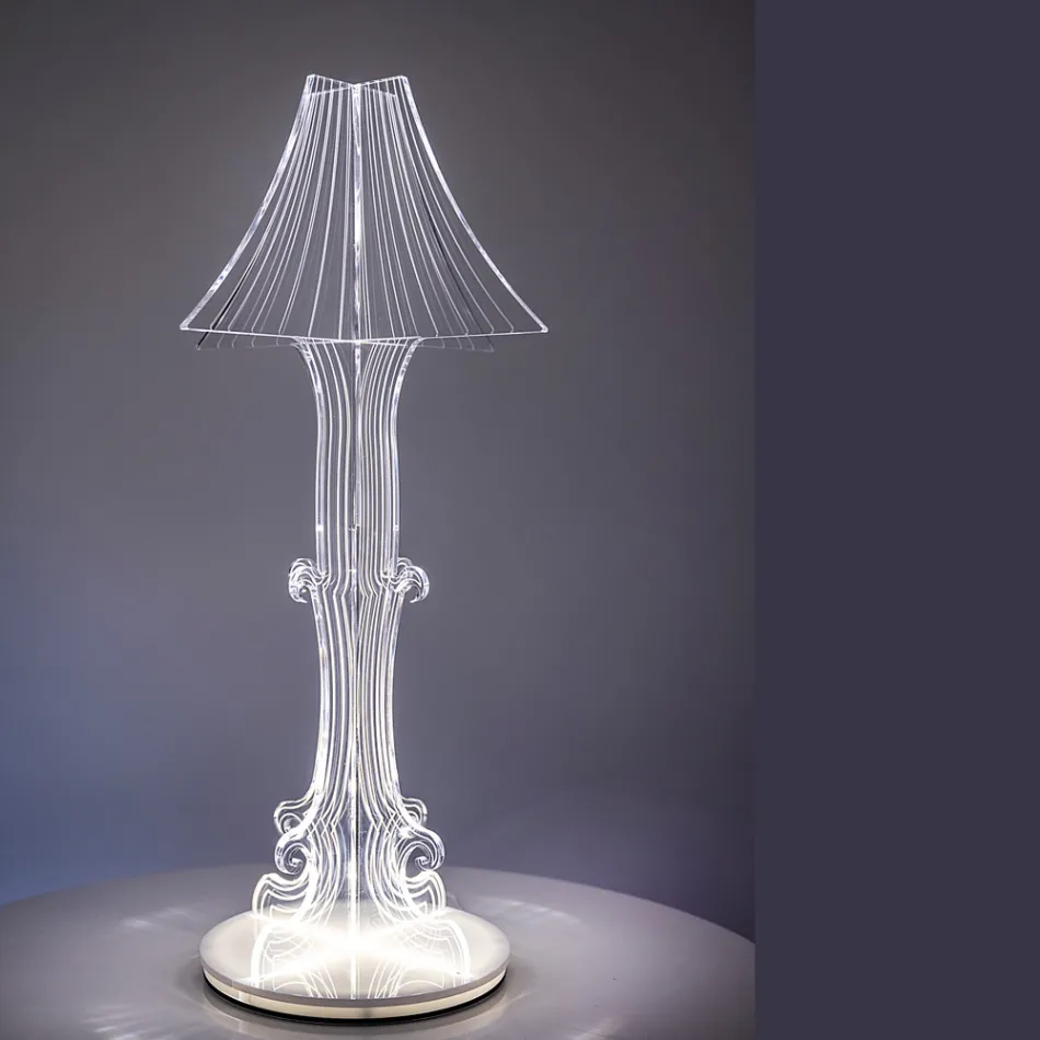 Luminária de mesa Aurel em acrílico, disponível em dois tamanhos, fabricada na Itália. Viadurini