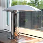 Abajur em Chrome ou Black Metal com LED Made in Italy - Orlando Viadurini