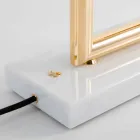 Abajur em Latão e Resina com Base em Mármore Made in Italy - Quizza Viadurini