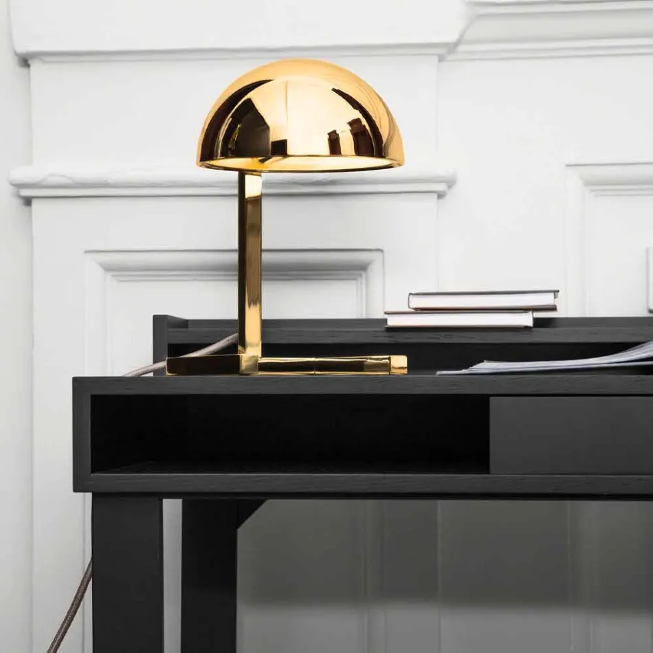 Candeeiro de mesa em latão com acabamento em ouro ou paládio Fabricado na Itália - Adana Viadurini