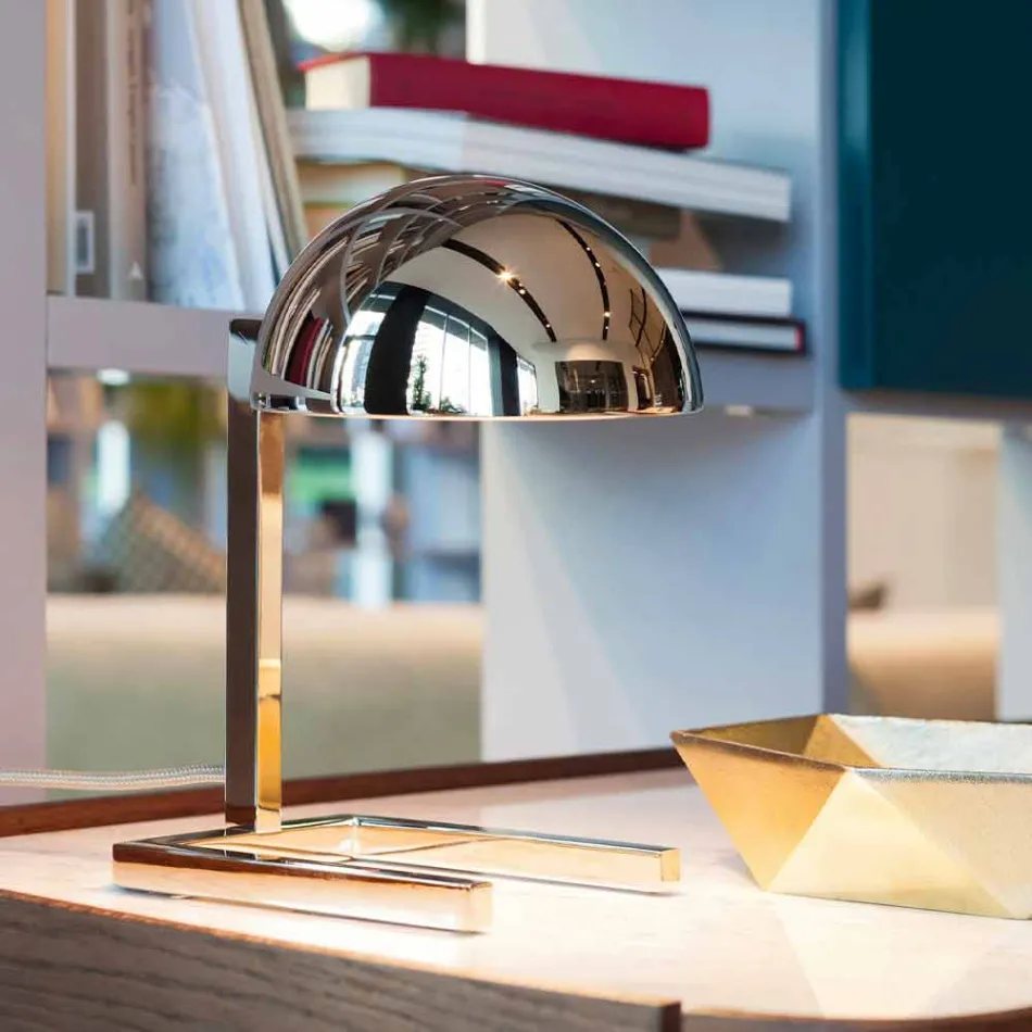 Candeeiro de mesa em latão com acabamento em ouro ou paládio Fabricado na Itália - Adana Viadurini