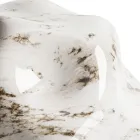 Candeeiro de mesa em latão escuro e vidro pedra fabricado na Itália - Bottega Viadurini