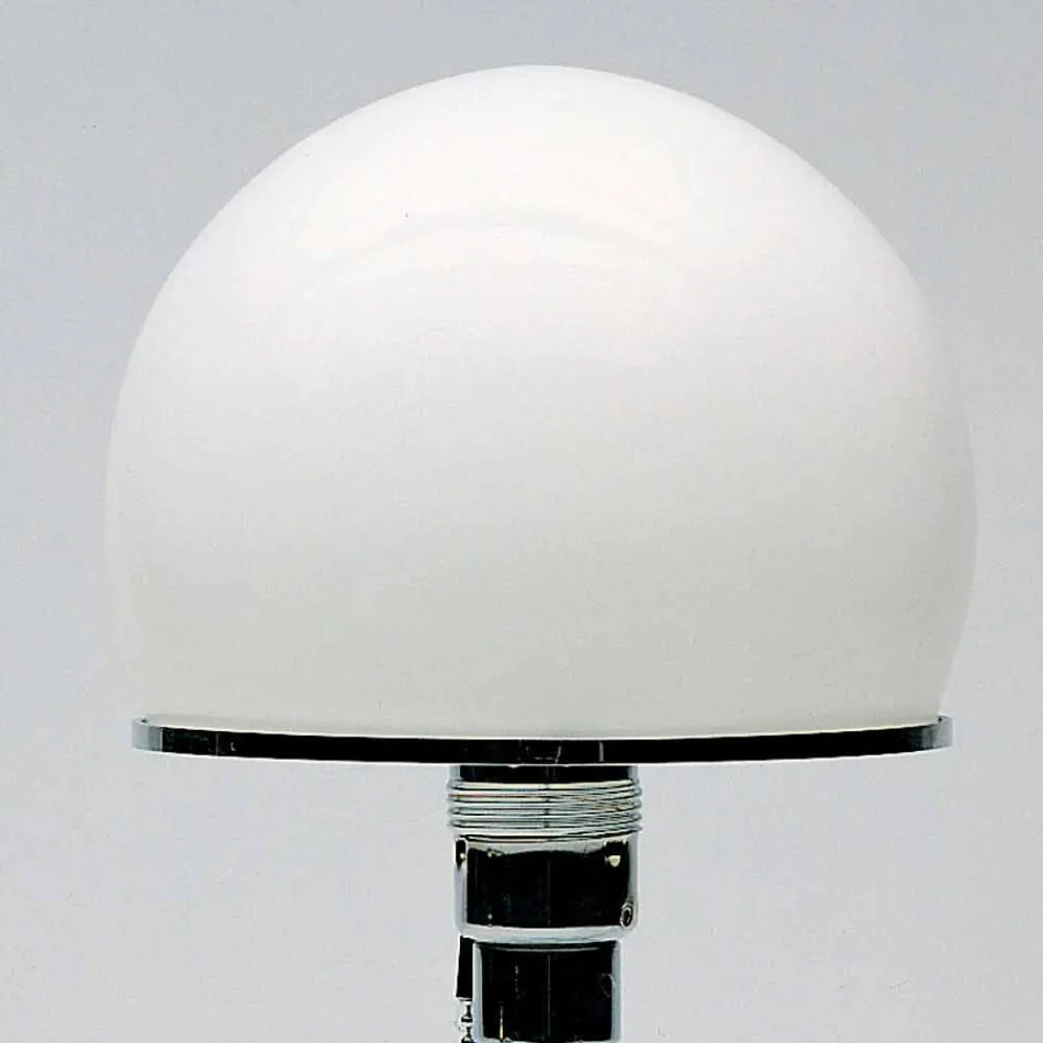 Candeeiro de mesa de vidro com abajur opala Made in Italy - Dacca Viadurini