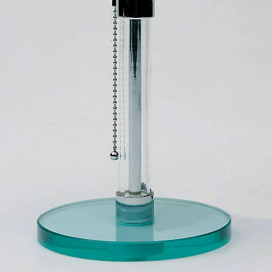 Candeeiro de mesa de vidro com abajur opala Made in Italy - Dacca Viadurini