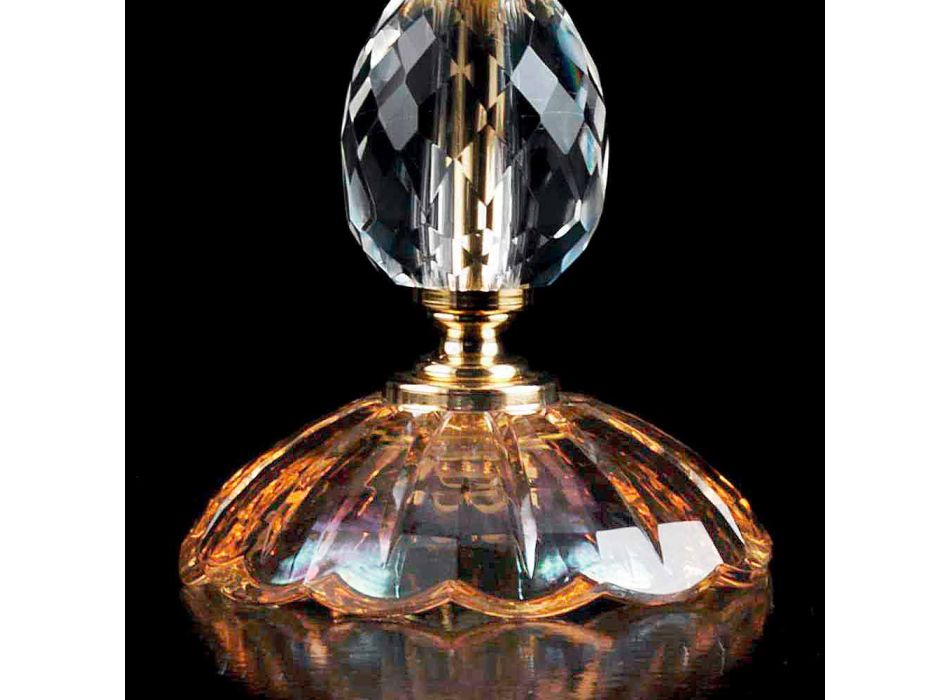 Mesa de vidro e lâmpada de cristal Belle, made in Italy Viadurini