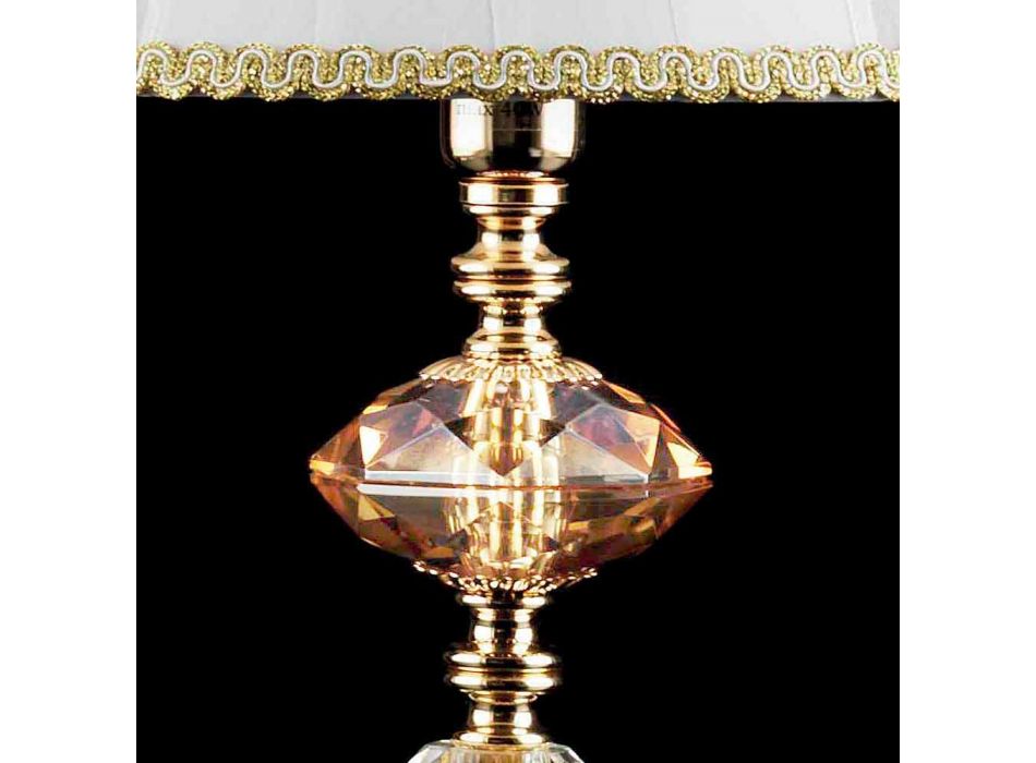 Mesa de vidro e lâmpada de cristal Belle, made in Italy Viadurini