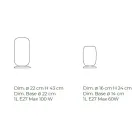 Candeeiro de mesa de vidro soprado à mão em Veneza 16 22 cm - Bambu Viadurini