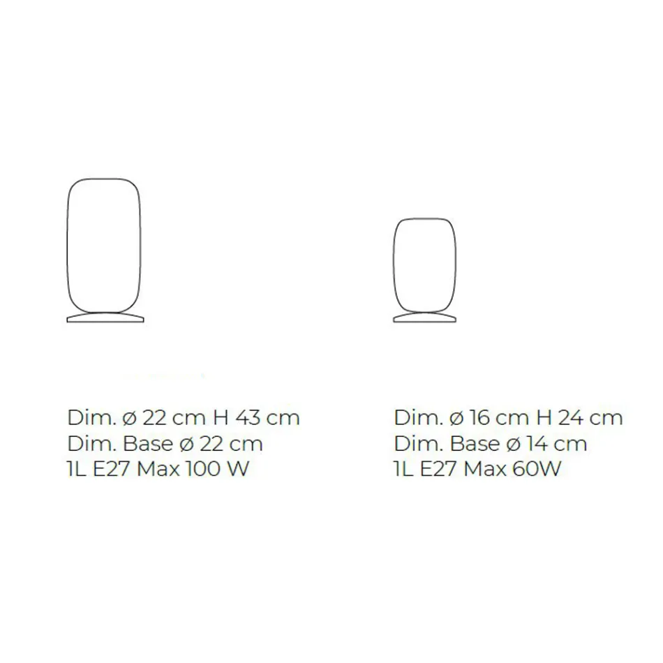 Candeeiro de mesa de vidro soprado à mão em Veneza 16 22 cm - Bambu Viadurini