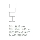 Candeeiro de mesa em vidro fundido à mão em Veneza e metal - Satomi Viadurini