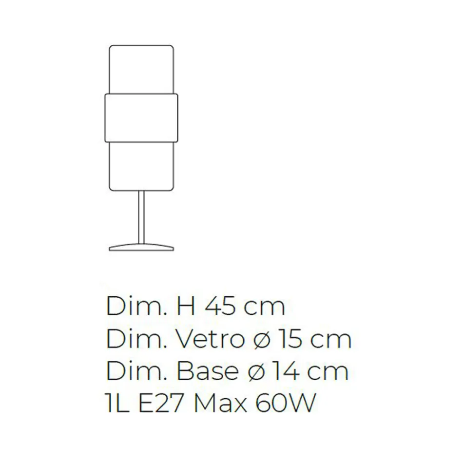 Candeeiro de mesa em vidro fundido à mão em Veneza e metal - Satomi Viadurini